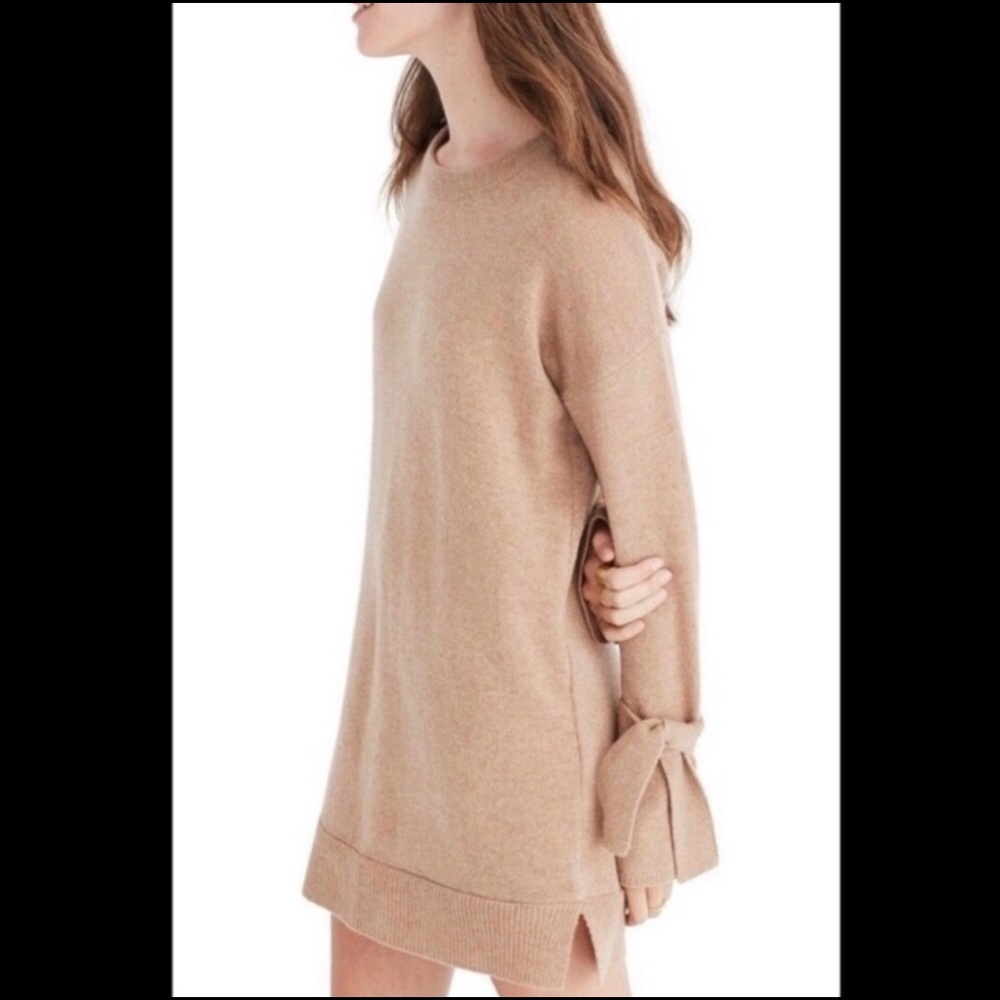 Madewell Wool Sweater Dress Tie Cuff
